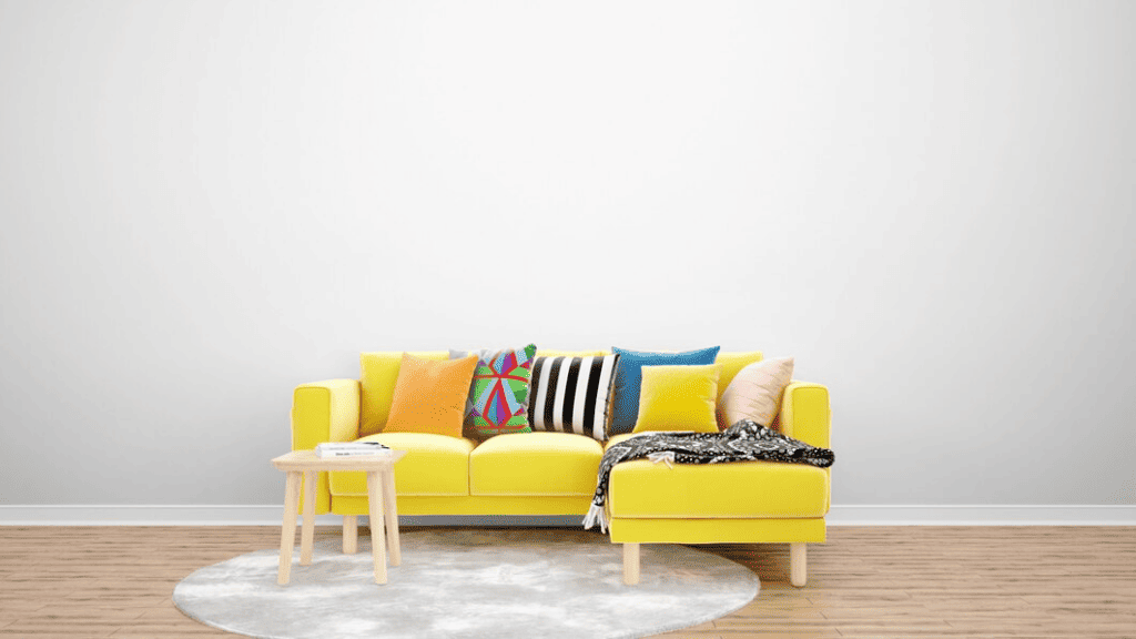 沙發推薦配色 - 撞色：黃色